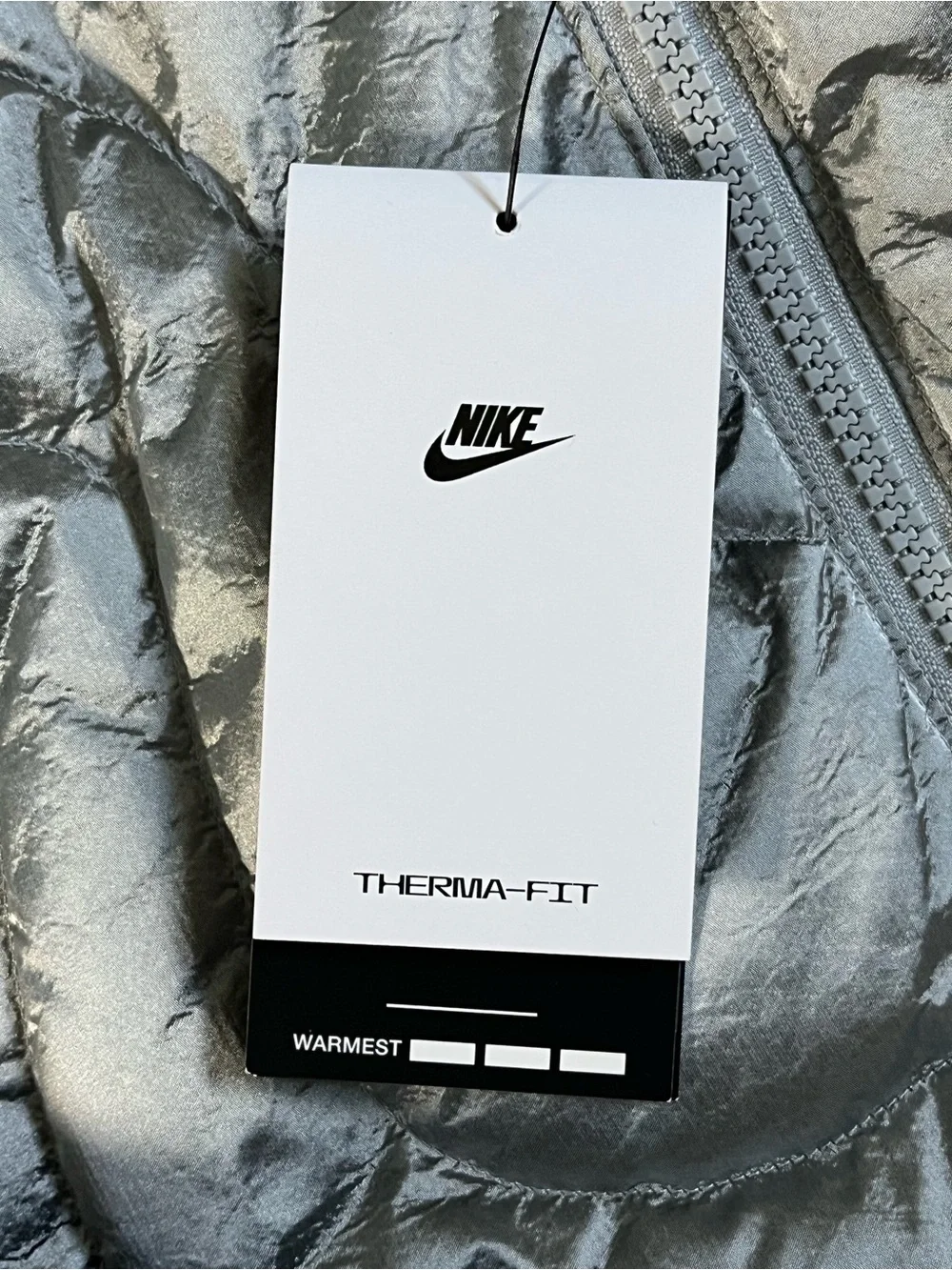 Nike Therma Fit Swoosh Series Oversized Down Puffer Jacket ‘Silver’ size wmns L